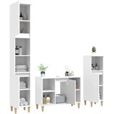 vidaXL Kopalniško pohištvo 3 kosi bele barve inženirski les | Shoptok.si