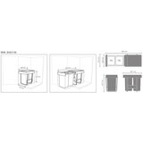 Brabantia Mentolno zelen/temno siv plastičen izvlečni koš za smeti za ločevanje odpadkov 30 l Sort&Go – | Shoptok.si
