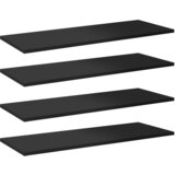 Police za knjige 8 kom visoki sjaj crne 80x30x1,5 cm od iverice | shoptok.hr