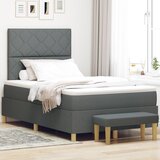 vidaXL Box Spring Krevet s madracem i klupom tamno siva 120x190 cm Tkanina Cijene
