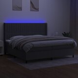  Krevet box spring s madracem LED tamnosivi 200x200 cm tkanina | shoptok.hr