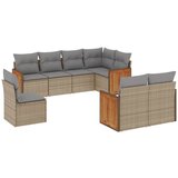 Maison Chic Seti vrtnega pohištva - Vrtna garnitura - Vrtni pohištvo set 8-delna z blazinami bež poli ratan, (21800085) | Shoptok.si