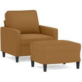  Fotelja s tabureom smeđa 60 cm baršunasta | shoptok.hr