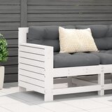vidaXL Vrtni kavč z blazino bela trdna borovina | Shoptok.si
