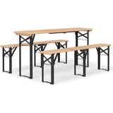  3-dijelni sklopivi set pivskog stola od masivne jelovine | shoptok.hr