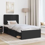  Okvir za krevet Crna 100 x 200 cm Čvrsto borovo drvo | shoptok.hr