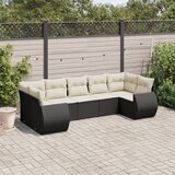  7-dijelni set vrtnih sofa od poliratana s jastucima crni | shoptok.hr