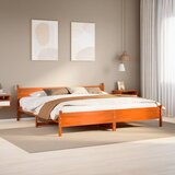 Maison Chic Posteljni okvir - Dvoposteljna postelja - Zakonska postelja brez vzmetnice vošč. rjav 180x200 cm borovina-J4529, (21760401) | Shoptok.si