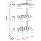  Polica za kupaonicu Prirodna 45 x 30 x 71 cm Čvrsto teak drvo | shoptok.hr
