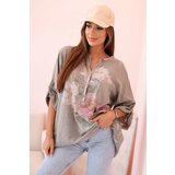 Kesi Włoski Women's cotton blouse with a floral pattern and fango buttons | Shoptok.si