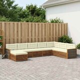  Set vanjskih sofa 8 kom. Prirodna i krem Čvrsto drvo akacije | shoptok.hr