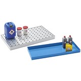 eurokraft basic Jeklena prestrezna kadica za majhne posode, DxŠxV 940 x 370 x 60 mm, s certifikatom, prestrezna prostornina 20 l, svetlo modra | Shoptok.si