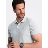 Ombre Men's BASIC single color pique knit polo shirt - grey | shoptok.hr