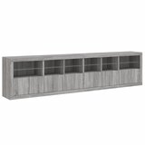  Komoda s LED svjetlima boja sivog hrasta 283x37x67 cm | shoptok.hr