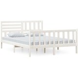  Okvir za krevet od masivnog drva bijeli 150 x 200 cm 5FT King | shoptok.hr