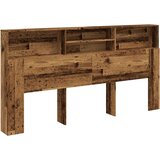  Uzglavlje s ormarićem boja starog drva 200x19x103 5 cm drveni | shoptok.hr