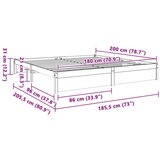  Okvir za krevet Vosak smeđa 180 x 200 cm | shoptok.hr