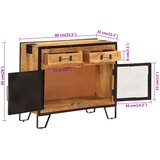  Komoda 80 x 31 x 66 cm od masivnog grubog drva manga i metala | Eponuda.com