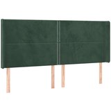  Vzglavje z ušesi temno zeleno 183x16x118/128 cm žamet, (20952991) | Shoptok.si