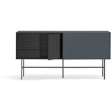 Teulat Crna/antracitno siva niska komoda s kliznim vratima 180x91 cm Nube – | shoptok.hr