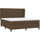  Krevet s oprugama i madracem tamnosmeđi 160x200 cm tkanina | shoptok.hr
