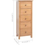 vidaXL Visoki ladičar 45 x 32 x 110 cm od masivne hrastovine | shoptok.hr