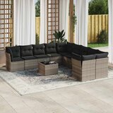  11-dijelni set vrtnih sofa poliratan s jastucima svijetlosivi | shoptok.hr