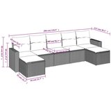  7-dijelni set vrtnih sofa od poliratana s jastucima crni | shoptok.hr