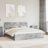  Krevetna konstrukcija s ladicama Betonsko Siva 200 x 200 cm | shoptok.hr