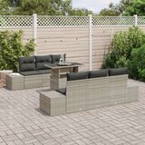  Vrtnarski Kavč Set Set 7 Bež PE ratan Zunanja Miza Pravokotna, (22064954) | Shoptok.si