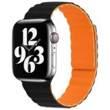 Silikonska narukvica za Apple Watch sa magnetom crno narandzasta 38/40mm