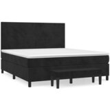  The Living Store Box spring postelja z vzmetnico črna 180x200 cm žamet - Box Spring Postelja, (21489412) | Shoptok.si