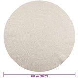  Tepih ZIZUR krem Ø 200 cm s izgledom jute unutarnji i vanjski | shoptok.hr