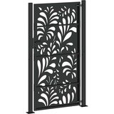  Vrtna vrata crna 100x175 cm čelični valoviti dizajn | shoptok.hr