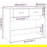 vidaXL Konzolni stol bijeli 100 x 39 x 75 cm od konstruiranog drva | shoptok.hr