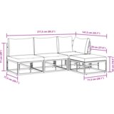 vidaXL Sjedeća garnitura za vrt 4 pcs Crna 211.5 x 141.5 x 71 cm | shoptok.hr