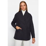 Trendyol Anthracite Oversize Wide Cut Shawl Collar Stamped Coat | Shoptok.si