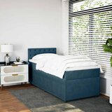 Box spring krevet s madracem plavi 90x200 cm baršunasti | shoptok.hr