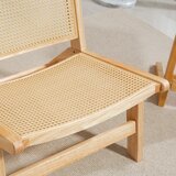  Stolica od ratana fotelja za čitanje drveni okvir široko sjedalo 64 x 70 x 74 cm prirodno drvo | shoptok.hr