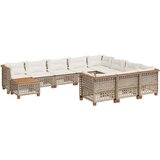 vidaXL 11-dijelni set vrtnih sofa od poliratana s jastucima bež | shoptok.hr