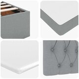 vidaXL Otomanski posteljni okvir z vzmetnico siv 90x190 cm blago | Shoptok.si