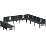 vidaXL Vrtna sedežna garnitura 9 pcs Antracitna Jeklo | Shoptok.si