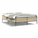 Furnova Posteljni okvir sonoma hrast 135x190 cm inž. les in kovina, (21933945) | Shoptok.si