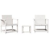 Maison Chic Seti vrtnega pohištva - Vrtna garnitura - Vrtni pohištvo set 3-delna bela trdna borovina, (21809579) | Shoptok.si