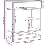  Komoda crna 69x35x80 cm od konstruiranog drva | shoptok.hr