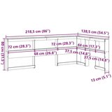  Polica za knjige uzglavlje L-oblika 120 cm borovine | shoptok.hr