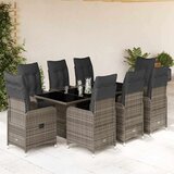 vidaXL vrtna bistro garnitura 9-delna z blazinami siv poli ratan | Shoptok.si