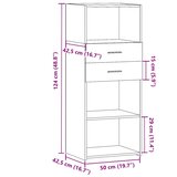  Visoka komoda boja hrasta 50 x 42,5 x 124 cm konstruirano drvo | shoptok.hr