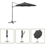  The Living Store Vrtni senčnik z LED lučkami antraciten 300 cm - Previsni Senčnik, (21743683) Cene