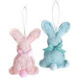  Krzneni zečić 9 cm - set od 2 kom | pastelne boje Cene
